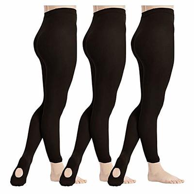  3 Pairs Girls Convertible Ballet Tights Soft Transition  Dance Tight Toddler Footless Pantyhose