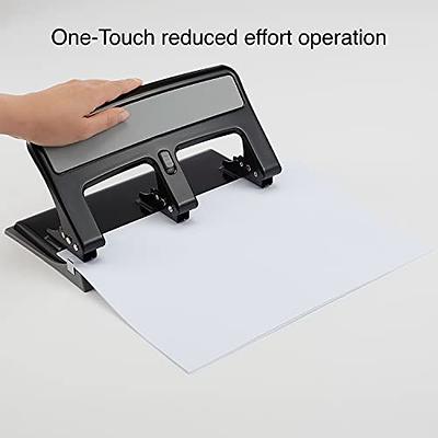 Electric 3 Hole Paper Punch, VEYETTE Heavy Duty Commercial Hole, Color BLACK.