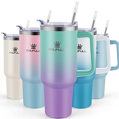 40 oz Tumbler with Handle and Straw Lid, 100% Leak-proof Travel