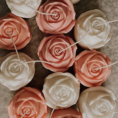 3 Packs Rose Flower Soap Molds Silicone 6 Cavities Flower Shapes