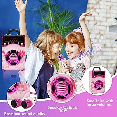 Kidsonor Kids Bluetooth Karaoke Machine with 2 Microphones, Wireless Remote  Control Portable Karaoke Music MP3 Player Loudspeaker with Microphones for
