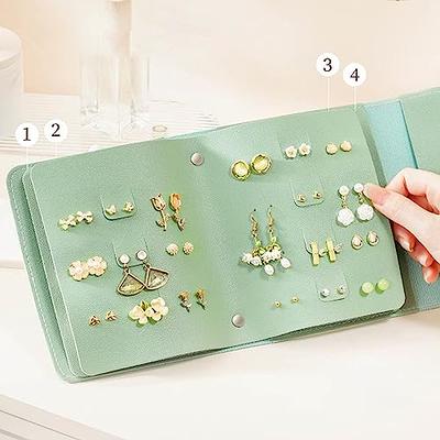 Stud Earrings Collection Book PU Leather Earring Storage Box Jewelry  Display Holder Jewellery Organizer