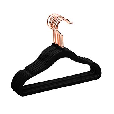 Flysums Premium Velvet Hangers 50 Pack, Heavy Duty Study Black