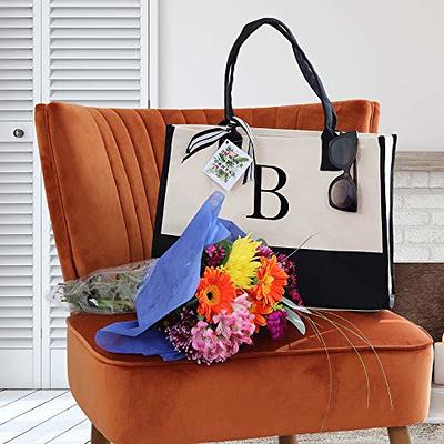 VANESSA ROSELLA Monogram Tote Bag with 100% Cotton Canvas and a Chic  Personalized Monogram (Black Block Letter - R) - Yahoo Shopping