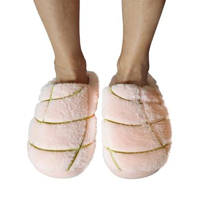 MEXISTUFF - Concha PANtuflas Slippers with Memory Foam and Plush Lining -  Slip-on House Slippers for Indoor & Outdoor Use - Pink