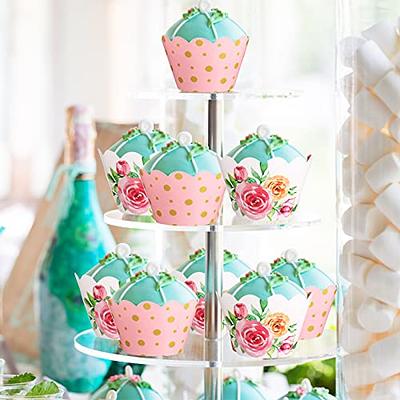 50-Pack Muffin Liners - Floral Watercolor Cupcake Wrappers Paper Baking Cups