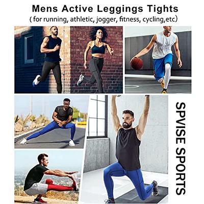 Men's Athletic Leggings Workout Compression Pants with Pockets Cool Dry  Baselayer Active Tights for Cycling Running