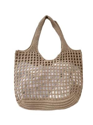 Bolsos Tejidos Crochet Hollow Woven Buckle Beach Tote Bag – sunifty