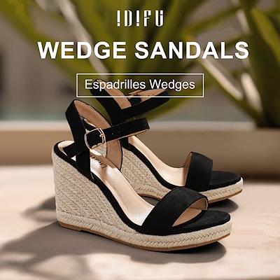  SHIBEVER Closed Toe Wedge for Women Espadrilles Buckle Ankle  Strap Sandals Platform Heels Shoes Dressy Summer | Platforms & Wedges