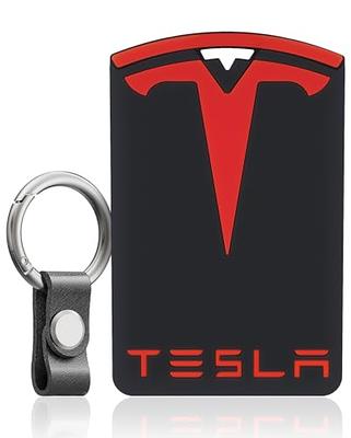 2 Packs Silicone for Tesla key fob cover Car Key Fob Case Holder for Tesla  Model S/ Model 3 (Red+Black)