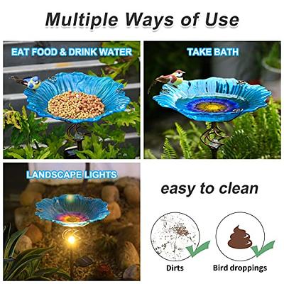 Teamson Home - Outdoor 18 Inch Hummingbird Fusion Glass Bird Bath