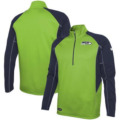 Youth College Navy/Neon Green Seattle Seahawks Poster Board Full-Zip Hoodie