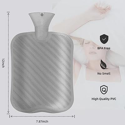 Microwaveable Hot Water Bottle with Cover(1 Liter), MEETRUE Innovative  BPA-Free Silicone Hot Water Bottle Hot Water Bag for Pain Relief, Hot &  Cold