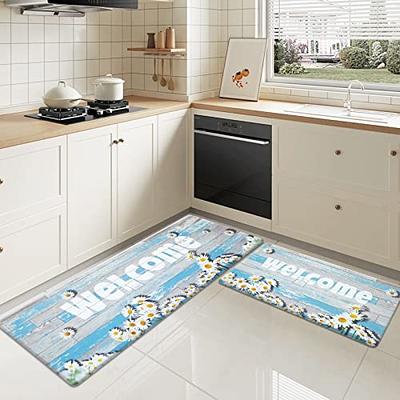 Yinhua Kitchen Rugs 2 PCS Cushioned Anti-Fatigue Kitchen Mats for Floor  Non-Slip Waterproof Kitchen Mats Daisy Smiling Face on The Wooden Kitchen  Floor Mat Washable for Kitchen, Home, Office, Laundry - Yahoo