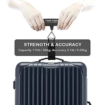 Travel Inspira Luggage Scale, Portable Digital Hanging Baggage Scale for  Travel, Suitcase Weight Scale with Rubber Paint, 110 Pounds, Battery  Included