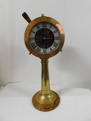 Vintage Heavy Brass Ships Engine Room Telegraph Nautical Clock Two