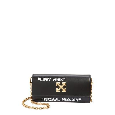 Off-White Jitney Arrow Logo Flap Wallet on Chain