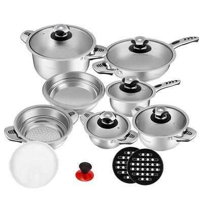 Tramontina Primaware 18 Piece Non-stick Cookware Set, Steel Gray