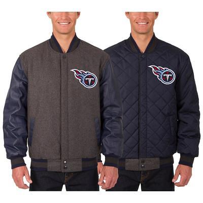 Men's Las Vegas Raiders JH Design Black Wool & Leather Reversible Jacket  with Embroidered Logos