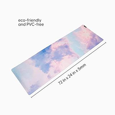 POPFLEX by Blogilates Heart in the Clouds Vegan Suede Yoga Mat With Strap -  Ultra Absorbent Exercise Mat - Non Slip Yoga Mat - Large Yoga Mat for Women  - Wide Yoga