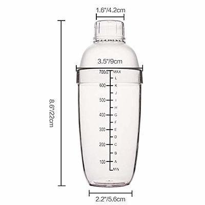 Cocktail Shaker Clear Resin Drink Tumbler Mixer with Scale Dishwasher Safe  700ml 