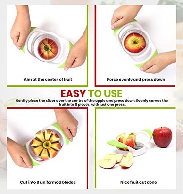 Apple Slicer Corer, Stainless Steel Apple Corer with 8 Sharp Blade, Fruit  Cutter Divider with Easy Grip Anti Slip Handle, Kitchen Tool for Apples