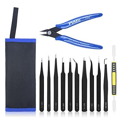 Yababa Tweezers, 5pcs Precision Tweezers Set - Anti - Static Stainless Steel Tweezers for Electronics, Jewelry Making, Medical and Laboratory Work