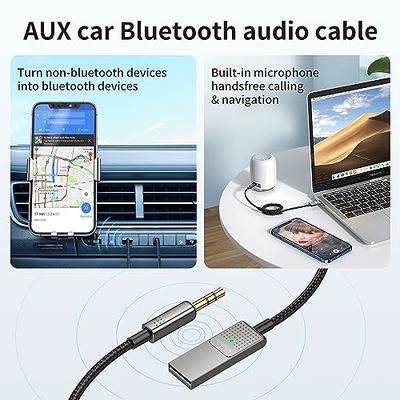 HVMLAK Aux Bluetooth Adapter for Car, Rotatable Bluetooth 5.3 Aux Adapter  with Stronger Microphone for Car Stereo Home Audio, Bluetooth Car Adapter  Aux Receiver, 12 hours Battery Life, Volume Control : : Electronics