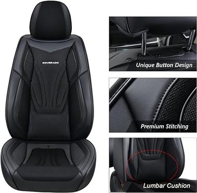 Coverado Full Set Black Car Seat Covers Set, 5 Seats Waterproof Premium  Leather Front and Back Seat Covers, Universal Auto Seat Protectors Car