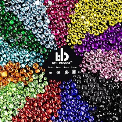 Rhinestones for Nails, Manicure Kit with Nail Rhinestone Glue Gel, 2-5mm  Flatback Glass Crystal AB + Clear Gemstones and Colorful Resin Beads, Gem  Glue for Nails (UV/LED Needed) with Dotting Tools 