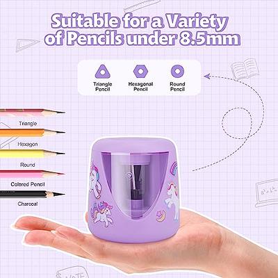 AFMAT Electric Pencil Sharpener for Kids, Cute Pink Pencil Sharpener (