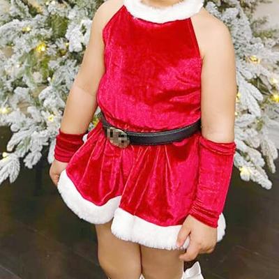 IBTOM CASTLE Christmas Dress for Kids Women Girls Gingham Dresses + Velvet  Cape Mrs Santa Claus Fancy Dress Up Costume