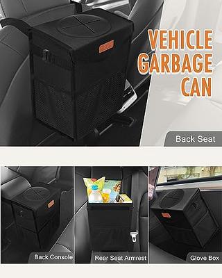 EcoNour Car Trash Can with Triple Mesh Pockets, Foldable Car Litter  Storage Bin with Lid, Waterproof and Portable Hanging Garbage Bag