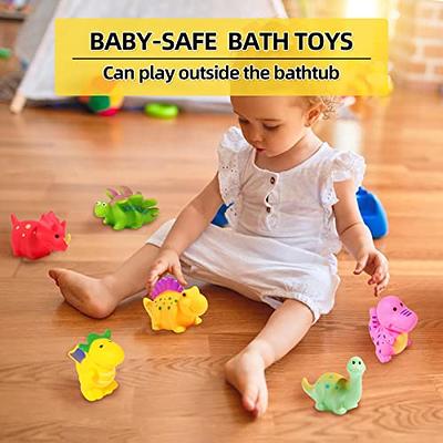 Mold Free Baby Bath Toys for Toddlers 1-3,6 Pcs No Hole Dinosaur