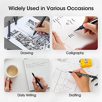 Yisan Black Drawing Pens 12 Art Pens Set Fineliner Ink Pens Micro-Pens Manga Pens for Sketching Technical Drawing 902195