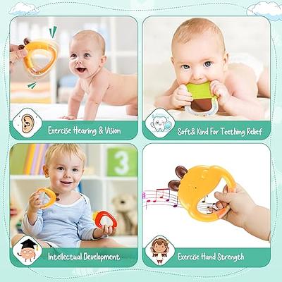 MOONTOY 12pcs Baby Rattles Set Teething toys for Babies 0-6 Months Infant  Baby Toys 6 to 12 Months, Baby Teether Chew Newborn Toys 0 1 2 3 4 5 6 7 8  9