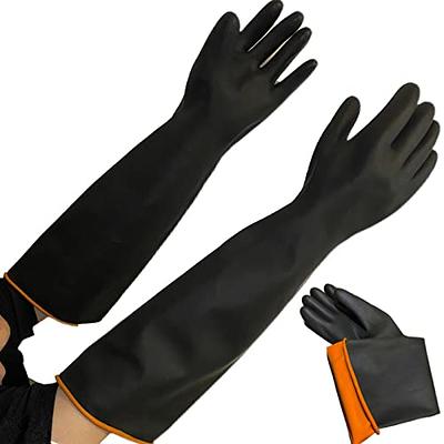 18 XL Size Latex Chemical Resistant Gloves, Reusable Heavy Duty Long  Rubber Gloves Dishwashing Gloves, Industrial Safety Gloves for Men, Forearm