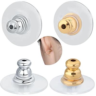 Earring Backs,Silicone Earring Backs for Studs/Droopy Ears,Locking Secure  Earing Backs,No-Irritate Hypoallergenice Soft Clear Earring Backs for  Adults 