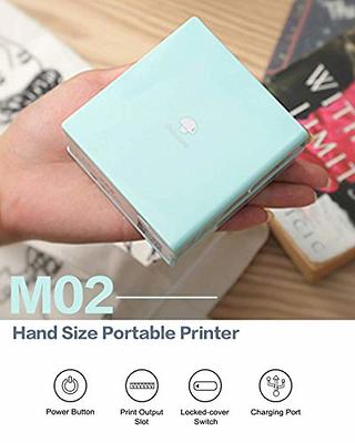 M02 Pocket Printer Gift Box Set, Mini Bluetooth Mobile Sticker Printer, Compatible with iOS & Android, for Print Fun, Study Notes, Journal, Include 3