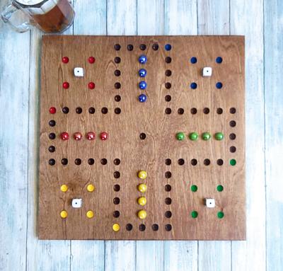 Aggravation Board Game 2 to 4 player. Hand made. Wahoo, Marble