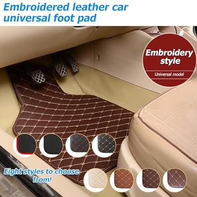 AUCELI Car Floor Mats, 4pcs Carpet Floor Mat Set, Luxury Faux Leather Fit  All Weather, Universal