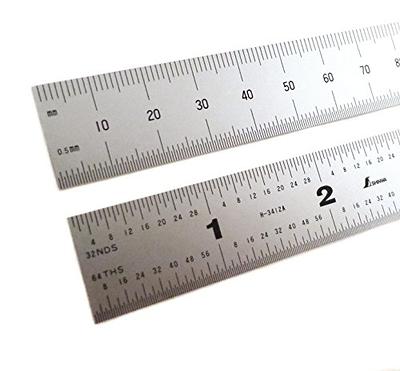 6 4R (1/8, 1/16, 1/32, 1/64) Stainless Steel Machinist Ruler / Rule Scale