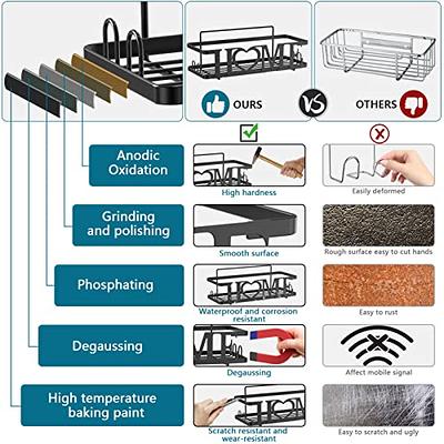 stusgo Corner Shower Caddy, Shower Shelf, Adhesive Shower Wall Caddy,  SUS304 Stainless Steel Shower Rack Corner, Bathroom Storage Organizer  Rustproof with 4 Hooks for Dorm Kitchen, 2 Pack 