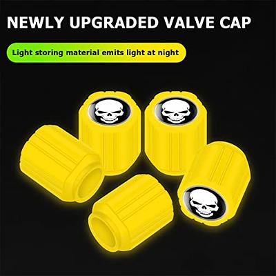 12PCS Fluorescent Skull Car Tire Valve Stem Caps, ABS Corrosion Resistant  Wheel Valve Cover, Luminous Illuminated Cap Glow in The Dark, Auto Decor  Accessories for Motorcycles Bicycles (Yellow/White) - Yahoo Shopping
