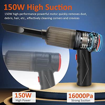 Compressed Air Duster & Cordless Vacuum Keyboard Cleaner Kit, New  Generation Canned Air Spray, Rechargeable Mini Handheld Vacuum for Car  Electronics