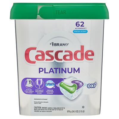 Cascade Fresh Scent Platinum Actionpacs Dishwasher Detergent + Oxi Fresh  Cleaner Pods - 26.7oz/48ct : Target