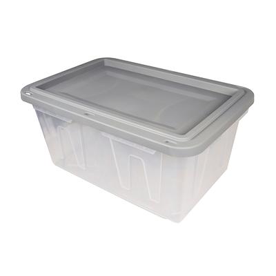 Project Source Small 15-Gallons (60-Quart) Clear Heavy Duty Tote with  Standard Snap Lid