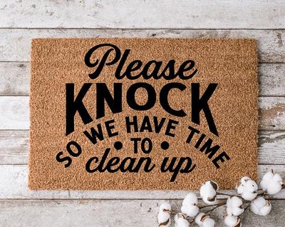 Please Knock Doormat, Indoor Doormat, Funny Doormat Outdoor, Rug