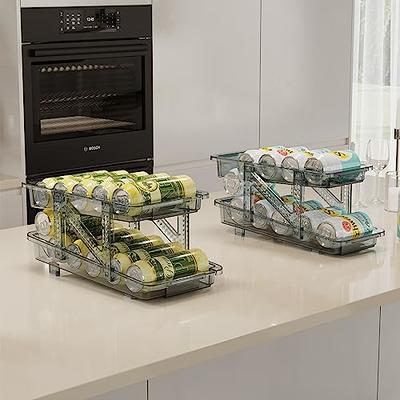 Acrylic Refrigerator Soda Can Organizer - Fridge Kitchen Pantry Cabinet Can  Rack