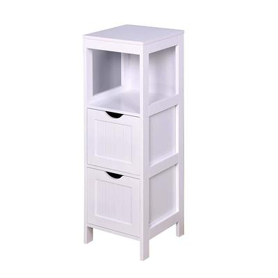 31.90 High Bathroom Storage Cabinet, White Floor Cabinet with 3